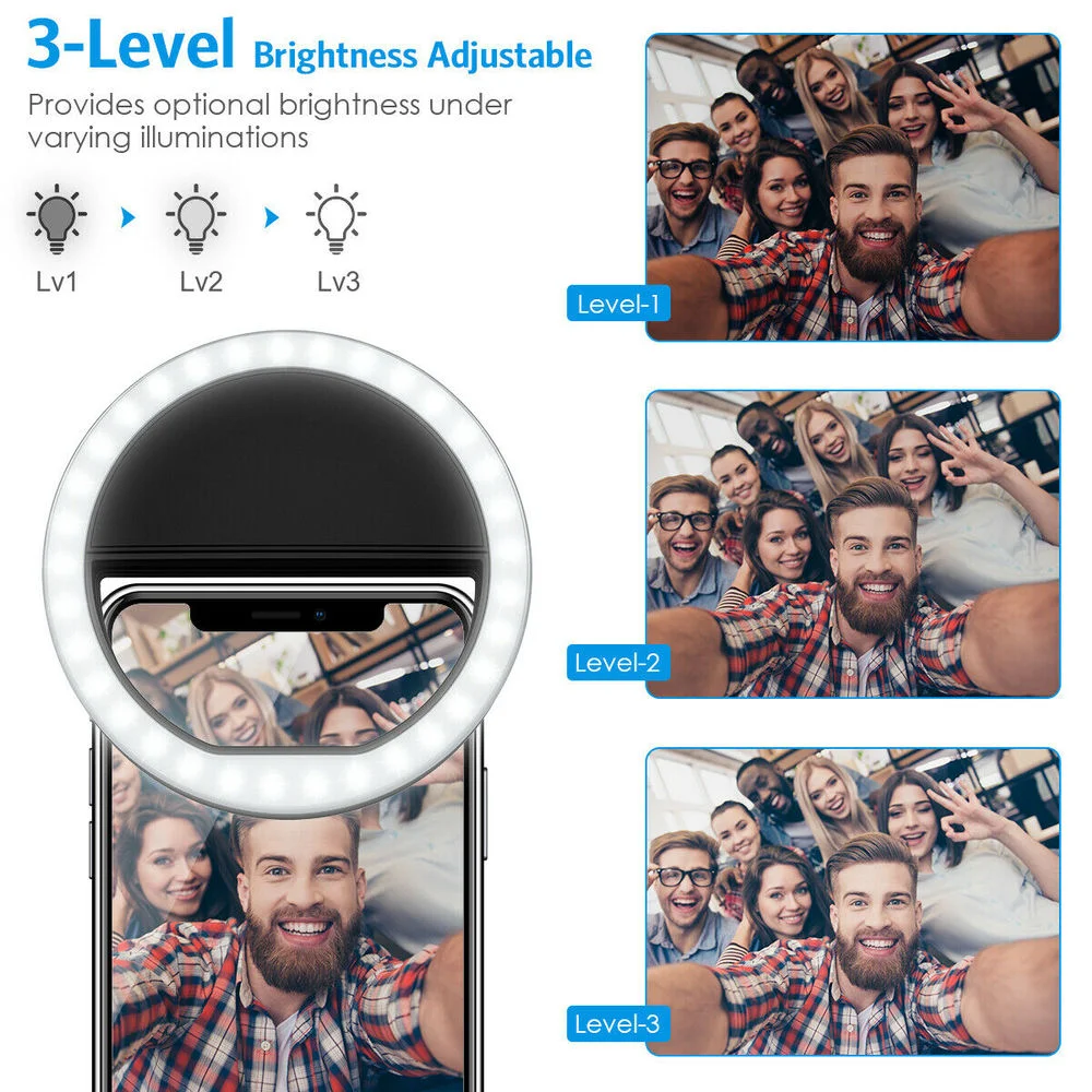 Rechargeable Clip On Selfie Ri - Photography Lighting Accessories ulasan dan harga