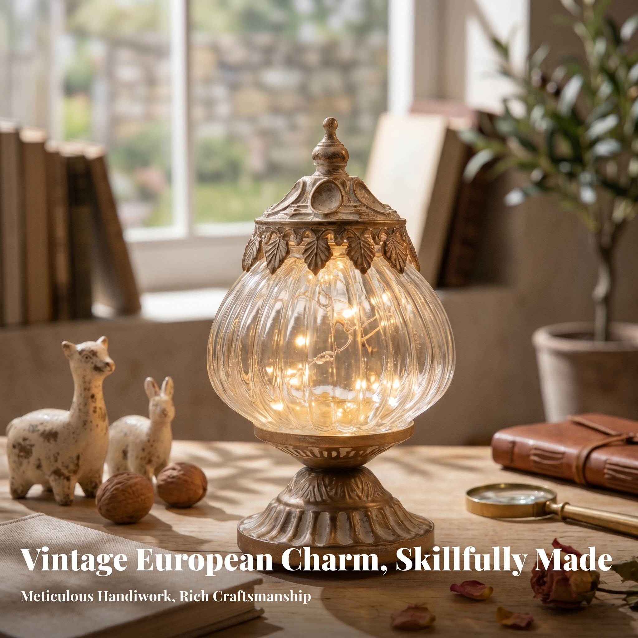 Vintage Ribbed Glass Lantern O - Photography Lighting Lamp ulasan dan harga