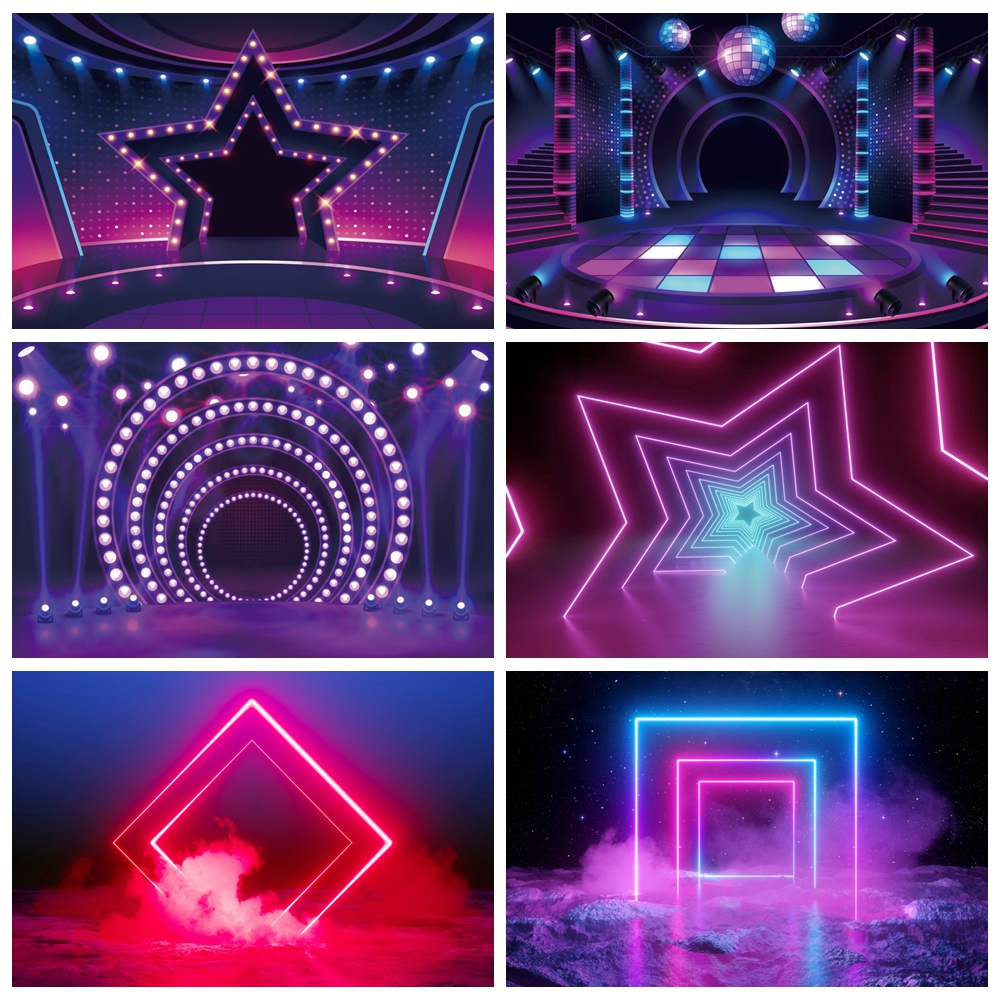 Neon Lights Stage Photography  - Photography Lighting And Backdrop ulasan dan harga
