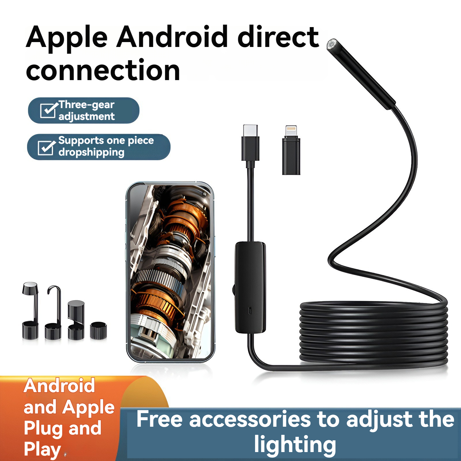8mm Lens Industrial Endoscope, - Photography Lighting Products ulasan dan harga