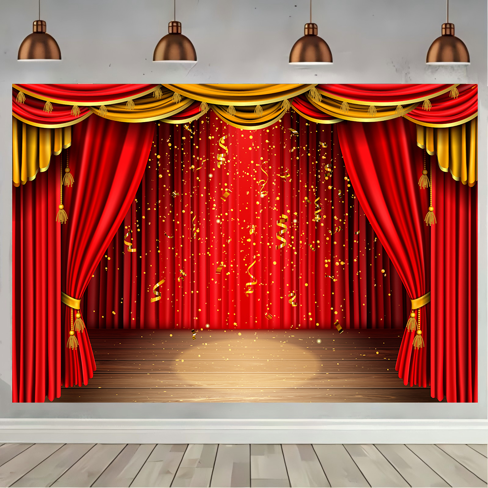 Red Theater Curtain Party Back - Photography Lighting And Backdrop ulasan dan harga