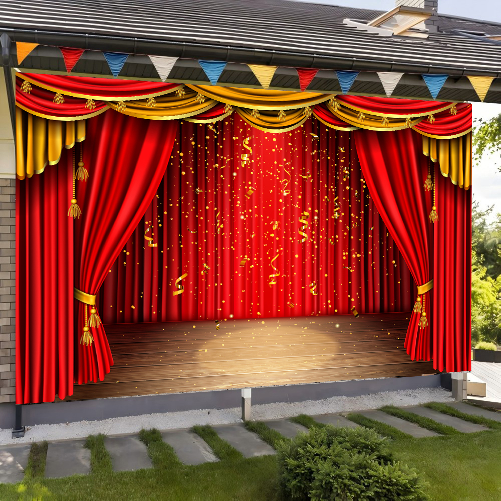 Red Theater Curtain Party Back - Photography Lighting And Backdrop ulasan dan harga