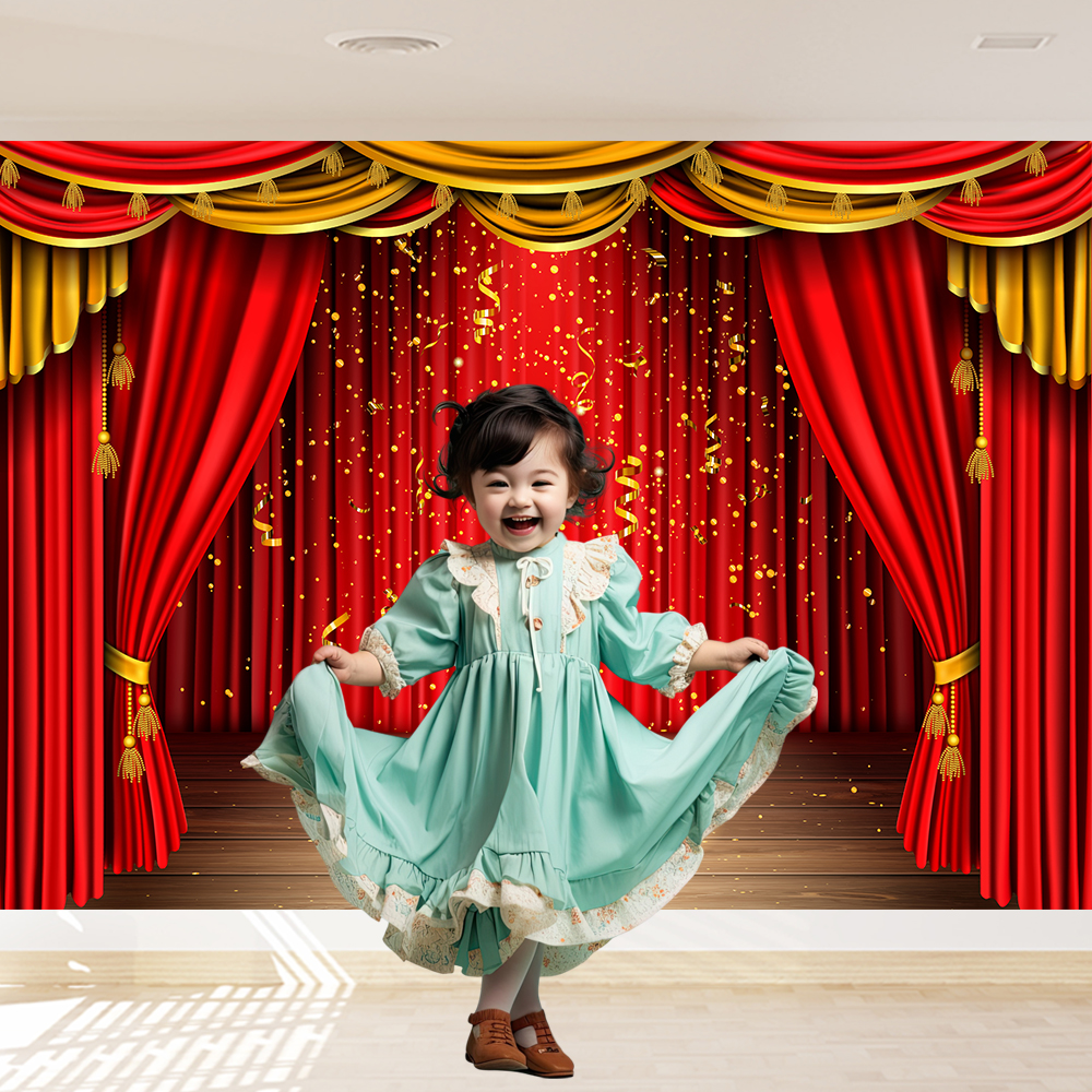 Red Theater Curtain Party Back - Photography Lighting And Backdrop ulasan dan harga
